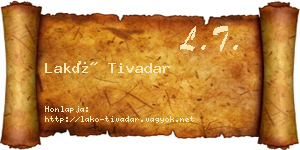Lakó Tivadar névjegykártya